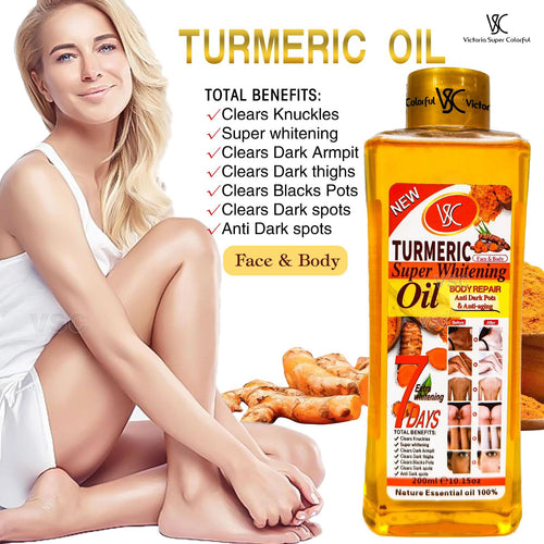 200ml Gold Whitening Body Bleaching Turmeric Super Whitening Oil Top Quality Hot Sell Tumeric Oil for Skin Lightening