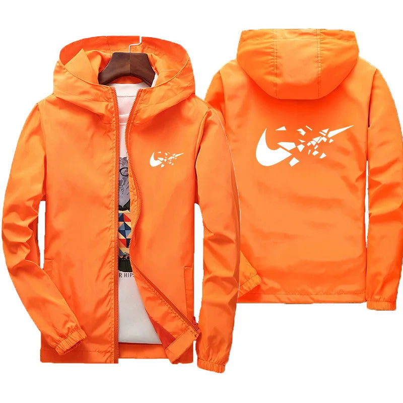 Spring and Autumn New Men's Windproof Hooded Jacket Street Fashion Trend Zipper Men's Top Coat Outdoor Men's Casual Jacket