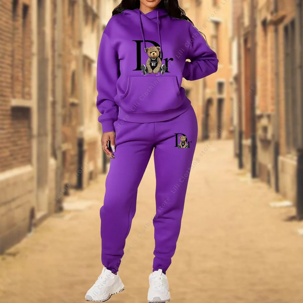 Women's TrackSuit Aesthetic Designer Clothes High quality Hoodies Sweatshirts Sweatpants 2 Piece Suit Sportwear Woman Pants Sets