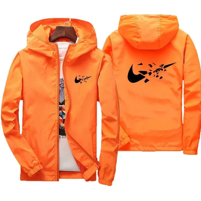 Spring and Autumn New Men's Windproof Hooded Jacket Street Fashion Trend Zipper Men's Top Coat Outdoor Men's Casual Jacket