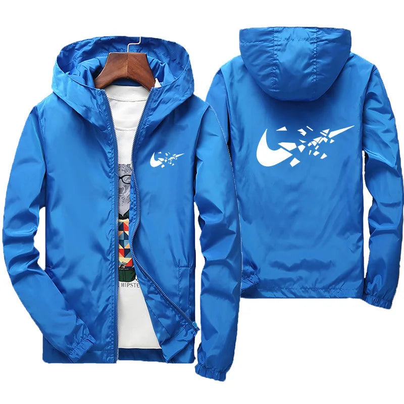 Spring and Autumn New Men's Windproof Hooded Jacket Street Fashion Trend Zipper Men's Top Coat Outdoor Men's Casual Jacket