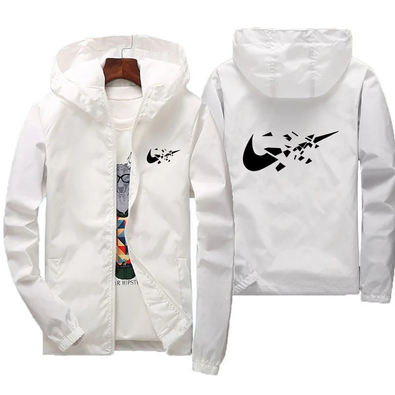 Spring and Autumn New Men's Windproof Hooded Jacket Street Fashion Trend Zipper Men's Top Coat Outdoor Men's Casual Jacket